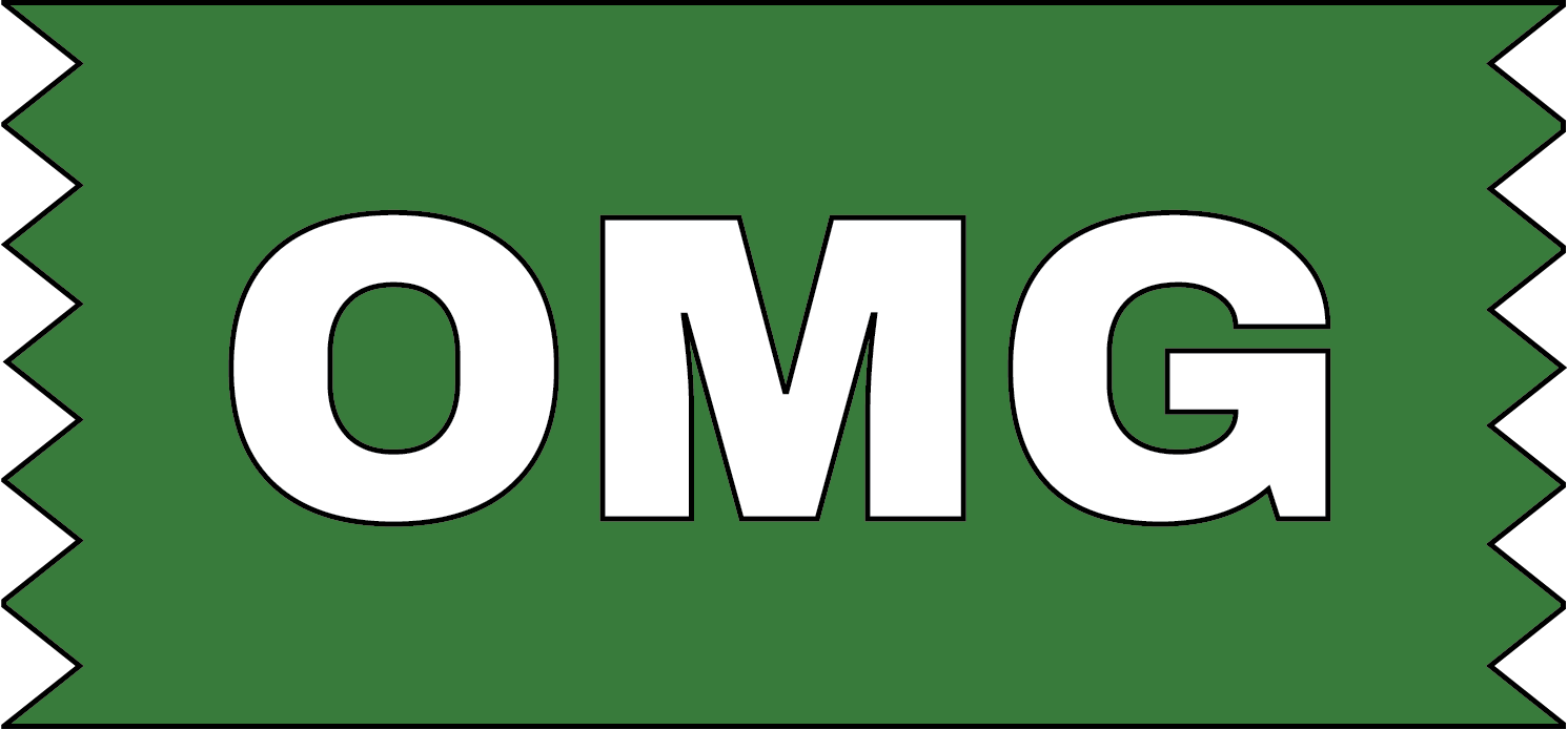sticker that says OMG