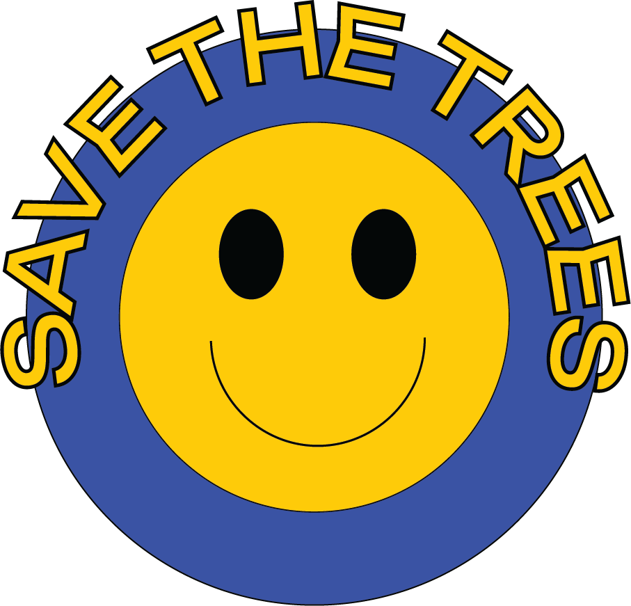 sticker that says save the trees